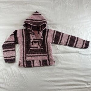 Baja Surfer Hoodie Mexican Pullover Pink Sweatshirt Sz 4 Toddler Kid Youth Girls